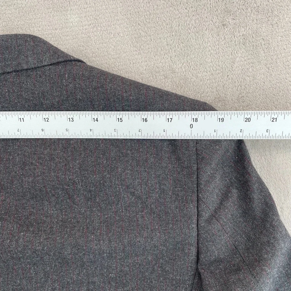 John Varvatos Sports‎ Coat Blazer Men 40R Grey Striped Wool Blend 2 Button Front